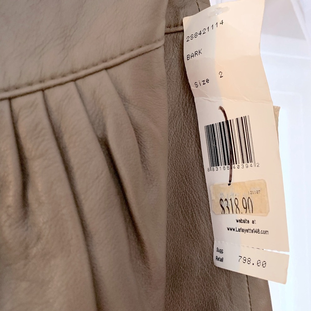 Lafayette 148 Petite Genuine Leather Pencil Skirt Sexy Luxury Collection 2 NWT